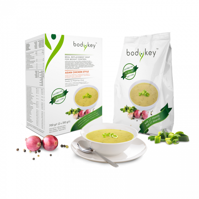 Kuracia polievka na ázijský spôsob v prášku. Náhrada za dávku jedla bodykey by NUTRILITE